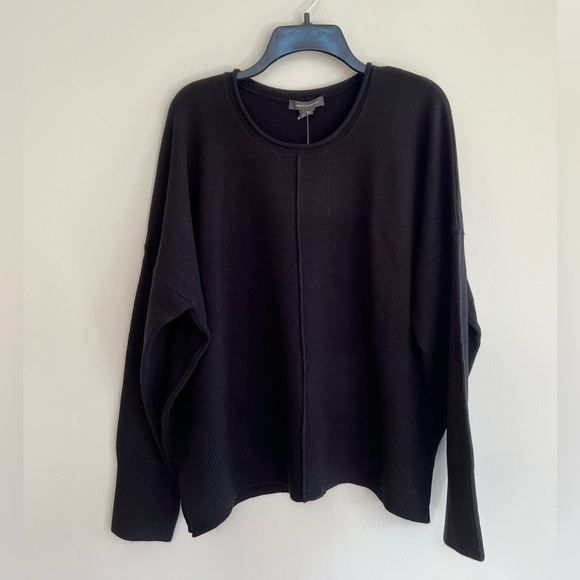NWT French Connection Della Ribbed Sweater in Black, size XL - Picture 2 of 8